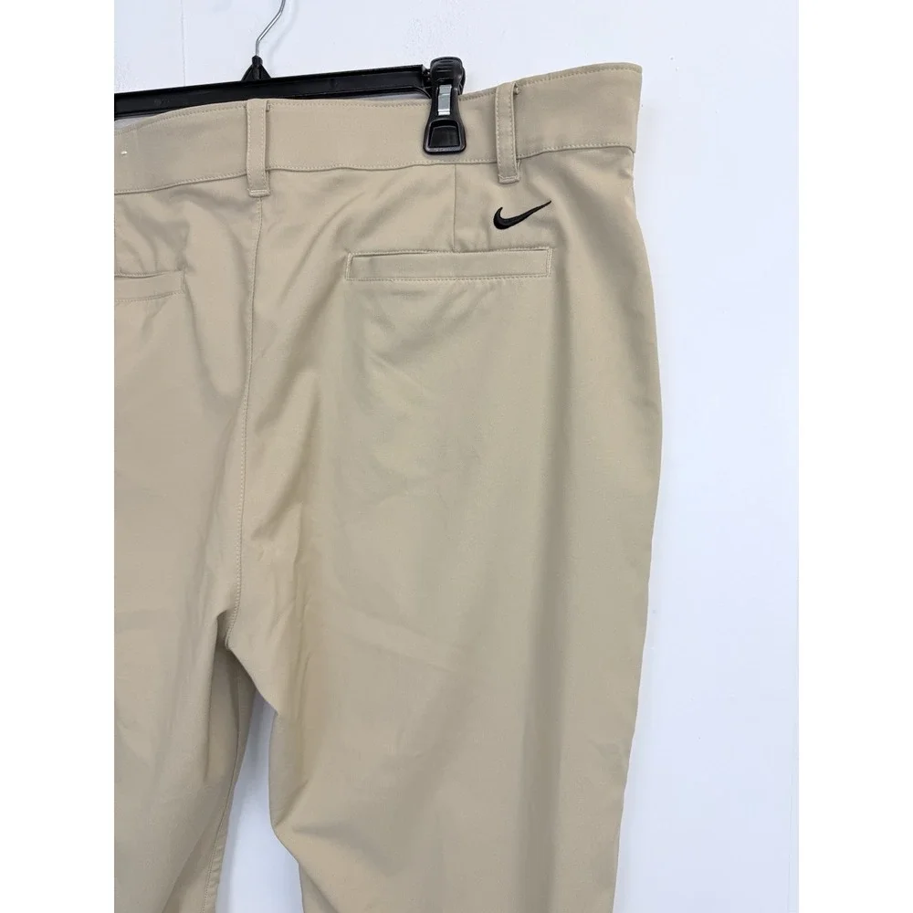 Nike Men's Dri Fit Victory Golf Pants Khaki 40X27 Grip Comfort Waist Swoosh Logo